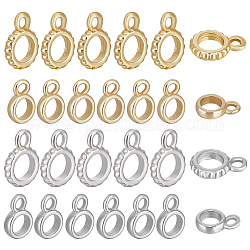 Benecreat 28 pz 4 ganci per tubi placcati in oro 18k in stile 2, Perline pendenti con anello per ciondoli per la creazione di gioielli con braccialetti europei, Foro: [1] mm