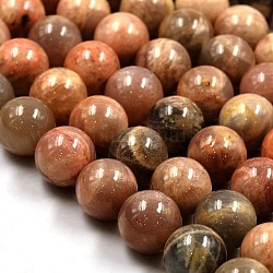 Natural Sunstone Round Bead Strands, 14mm, Hole: 1.2mm, about 29pcs/strand, 15.75inch
