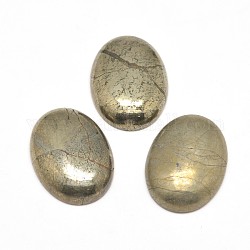 Oval natürliche Pyrit Cabochons, 18x13x6 mm