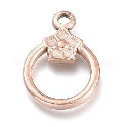 Ионное покрытие (ip) 304 детали тумблеров из нержавеющей стали, кольцо, розовое золото , 19x13.5x2.7 мм, отверстие : 1.8 мм