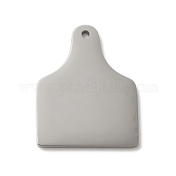 304 Stainless Steel Pendants, Stamping Blank Tag, Rectangle Charm, Stainless Steel Color, 25x20x1.5mm, Hole: 1.4mm
