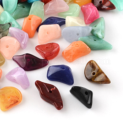 Чип имитация драгоценных камней акриловые бусины, разноцветные, 19~28x14~19x6~13 мм, отверстие : 2 мм