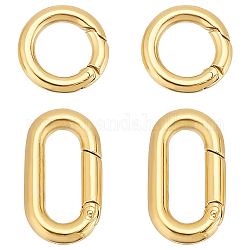 Unicraftale 4 шт. 2 вида ионного покрытия (ip) 304 пружинных кольца из нержавеющей стали, круглое кольцо и овал, золотые, 12x2.3 мм, 2шт / стиль