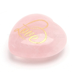 Натуральный розовый кварц с резным камнем в форме сердца, карманный пальмовый камень для балансировки рейки, украшения для домашнего экрана, 30x30 мм