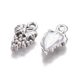 Tibetan Style Alloy Charms, Grape, Antique Silver, Lead Free and Cadmium Free, 17x9.5x3mm, Hole: 2mm