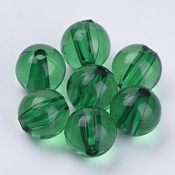 Transparente Acryl Perlen, Runde, dunkelgrün, 29.5x29.5 mm, Bohrung: 3.5 mm, ca. 32 Stk. / 500 g