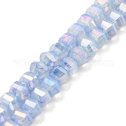 Imitation Jade Glass Beads Strands, Faceted, AB Color Plated, Rondelle, Light Steel Blue, 5x4.5mm, Hole: 1.2mm, about 70pcs/strand, 12.80''(32.5cm)