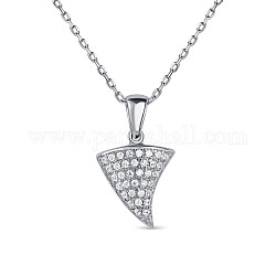 Ожерелье с подвеской Tinysand 925 из стерлингового серебра с кубическим цирконием и треугольной геометрией, серебряные, 17 дюйм