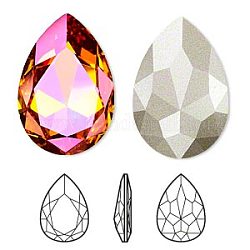 Austrian Crystal Rhinestone, 4327, Crystal Passions, Foil Back, Faceted Pear Fancy Stone, 001 API_Crystal Astral Pink, 30x20x4mm