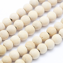 Chapelets de perles en bois naturel, ronde, teinte, 4mm, Trou: 1mm, Environ 98 pcs/chapelet, 15.55 pouce (39.5 cm)