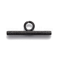 304 Kippverschlussteile aus Edelstahl, strukturiert, Bar, Elektrophorese schwarz, 7x20x2 mm, Bohrung: 3 mm