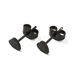 304 серьги-гвоздики из нержавеющей стали для женщин, электрофорез черный, 5x5 мм, штифты : 0.8 мм