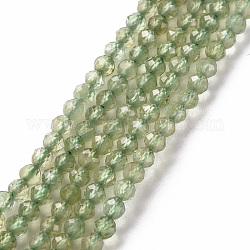 Chapelets de perles en apatite naturelle, ronde, facette, 2mm, Trou: 0.4mm, Environ 168~171 pcs/chapelet, 15.35 pouce (39 cm)