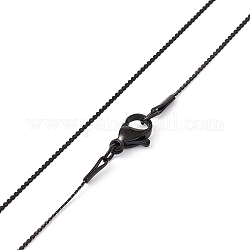 304 Serpentinenkette aus Edelstahl für Männer und Frauen, Elektrophorese schwarz, 19.69 Zoll (50 cm)