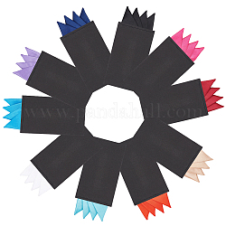 Fingerinspire 10pcs 10 couleurs accessoires de serviette de poche en polyester, avec carte papier, pour le costume formel des hommes, mouchoir pré-plié, couleur mixte, 176x80x5mm, 1 pc / couleur