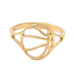 Ионное покрытие (IP) 304 полое баскетбольное регулируемое кольцо из нержавеющей стали для женщин, реальный 18k позолоченный, размер США 6 (16.5 мм)