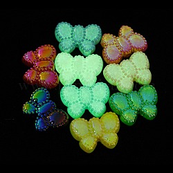 Perline acriliche opache luminose, bowknot, colore misto, 18x24.5x7.5mm, Foro: 2.5 mm