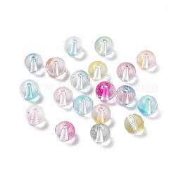 Perles en verre transparentes, ronde, couleur mixte, 10x9~9.5mm, Trou: 1.6mm, environ 806 pcs/1000 g