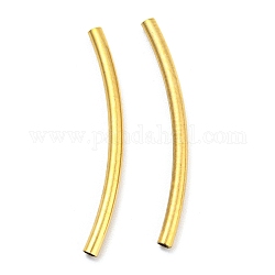 Perlas de tubo de 304 acero inoxidable, tubo curvado, dorado, 40x2mm, agujero: 1.2 mm