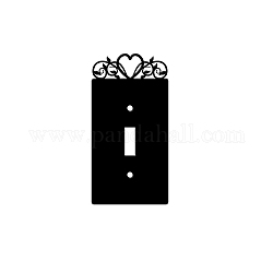 Железная крышка розетки выключателя света, украшение металлических переключателей, с винтами, прямоугольник с сердцем и листиком, чёрные, 137x69 мм