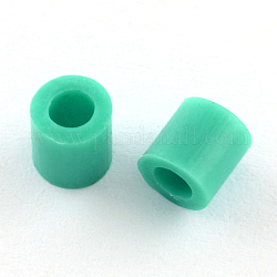 Recharges de perles à repasser en PE, Tube, vert de mer clair, 3~3.3x2.5~2.6mm