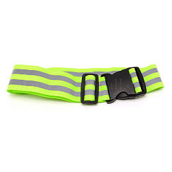Cinturón de cadera reflectante de poliéster, con hebillas de plástico, correr de noche, amarillo verdoso, 660~1160x50x1mm
