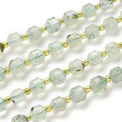 Chapelets de perles en préhnite naturelle, ronde, facette, 7x7x8mm, Trou: 0.8mm, Environ 38 pcs/chapelet, 15.35 pouce (39 cm)