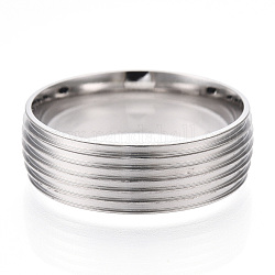 201 impostazioni per anelli scanalati in acciaio inossidabile, nucleo dell'anello vuoto per smalto, colore acciaio inossidabile, 8mm, formato 12, diametro interno: 22mm