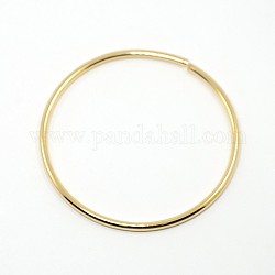 Brass Smooth Ring Tube Beads, Light Gold, 56mm, 2.5mm
