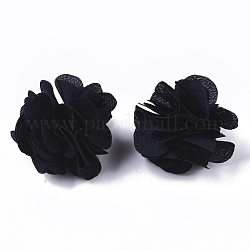 Polyester Fabric Flowers, for DIY Headbands Flower Accessories Wedding Hair Accessories for Girls Women, Prussian Blue, 34mm