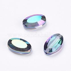 Perles d'imitation cristal autrichien, grade AAA, facette, ovale, colorées, 9.5x6x3mm, Trou: 0.7~0.9mm