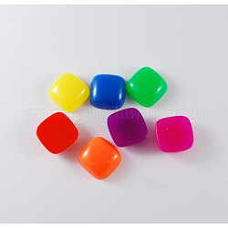 Resin Cabochons, Square, Mixed Color, 14x14x6mm