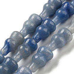 Granos de aventurina azul natural hebras, calabaza, 13.5~14.5x8~8.5mm, agujero: 1 mm, aproximamente 26 pcs / cadena, 14.96'' (38 cm)