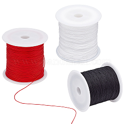 Arricraft 3 rotoli di filo di nylon intrecciato a 3 colori, cordoncino cinese per annodare cordoncino per bordare gioielli, colore misto, 0.5mm, circa 150iarde/rotolo, 1rotolo / colore