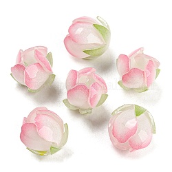 Acrylkorn, Blume, rosa, 13.5x14 mm, Bohrung: 1.4 mm