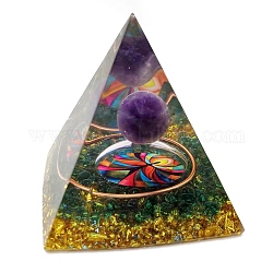 Piramidi di orgonite in resina con sfera, piramidi curative artigianali in resina, per alleviare lo stress sollevando gli spiriti, rosso, 60x60x60mm