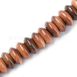 Perle sintetiche Goldstone fili, perline del piattino, rondelle, 12x5.5~6.5mm, Foro: 1.2 mm, circa 33pcs/filo, 7.80~8.82 pollice (19.8~22.4 cm)
