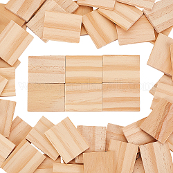 Étiquettes en bois non finies, sans trou, morceaux de bois rectangulaires vierges, pour le bricolage, blanc antique, 45x35mm