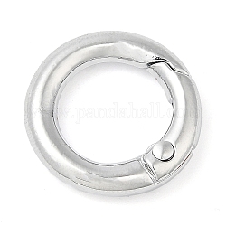 Gestellüberzug aus Messing mit Federtorringen, runden Ring, Bleifrei und cadmium frei, langlebig plattiert, Platin Farbe, 6 Gauge, 20x4 mm