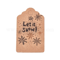 紙ギフトタグ  hange tags  美術工芸用  クリスマスのために  言葉でそれを雪と雪片の模様にしましょう  バリーウッド  50x30x0.3mm  穴：5mm