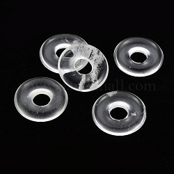 Ciondoli di vetro di pietra di cocomero, ciambella / disco pi, 18x4.5~5.5mm, Foro: 5.5 mm