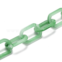 Handgefertigte Büroklammerketten aus Acryl, für Schmuck machen, lime green, Link: 22.5x15x3 mm, 39.37 Zoll (1 cm)/Strang