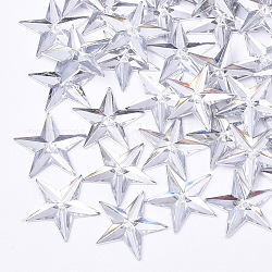 Cabochon di plastica, stella, chiaro, 13x14x1.5mm, circa 2000pcs/scatola