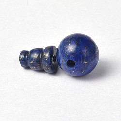 Round and Gourd Natural Lapis Lazuli 3-Hole Guru Beads Sets, T-Drilled Beads, For Buddha Jewelry Making, Dyed, 10mm, Hole: 2mm, 8x6mm, Hole: 1mm