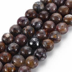 Hilos de perlas de pietersita natural, redondo, 8~9mm, agujero: 1 mm, aproximamente 45~48 pcs / cadena, 15.7 pulgada