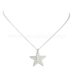 304 collana pendente in acciaio inossidabile da donna, stella, 17.24 pollice (43.8 cm), ciondoli:24.5x26mm