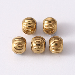 201 Edelstahlwell Perlen, Runde, goldenen und Edelstahl Farbe, 4x3.5 mm, Bohrung: 1.6 mm