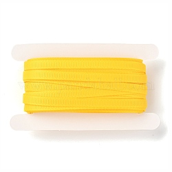 La cinta del grosgrain del poliester, para manualidades hechas a mano, decoración de regalo, amarillo, 1/4 pulgada (5 mm), aproximadamente 10.93 yarda (10 m) / tarjeta