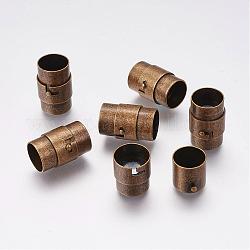 Chiusure magnetiche per tubo di bloccaggio in ottone, colonna, bronzo antico, 19x12mm, Foro: 10 mm