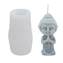 Stampi in silicone per candele buddha fai da te, per la realizzazione di candele profumate, bianco, 8.7x5.1x3.5cm, diametro interno: 3.9x4x8.1 cm
